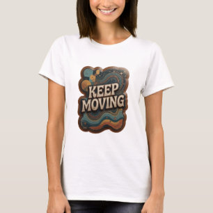 Stylish Silver KEEP MOVING Print T-Shirt