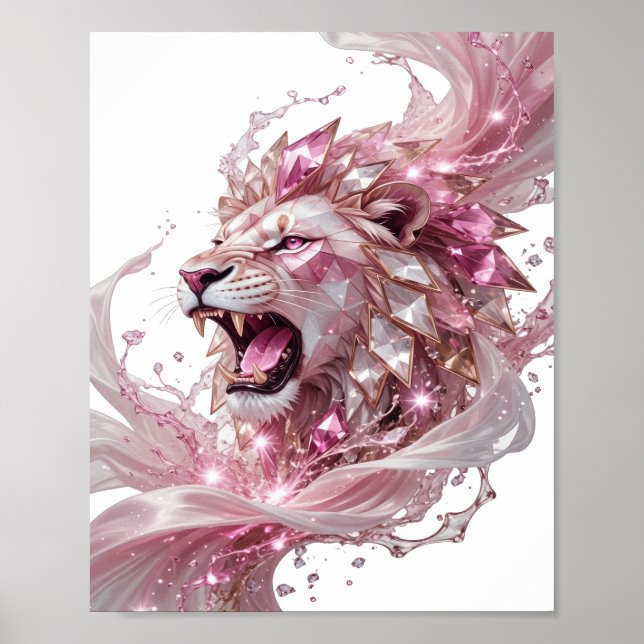 Stylish Silver LION KING Graphic Design Poster (Front)