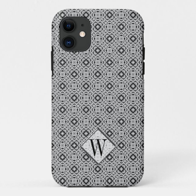 Stylish Silver  Monogram Custom Phone Cases (Back)