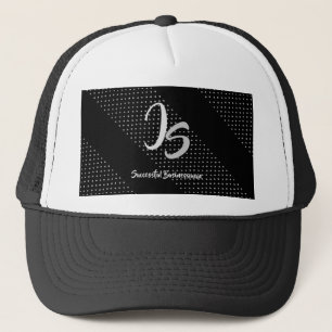 Stylish Silver Monogram for Successful Businessman Trucker Hat