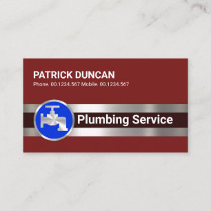 Stylish Silver Pipe Blue Faucet Business Card