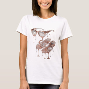 Stylish Silver ROSE GOLD GLAMOUR Artistic Motif T-Shirt