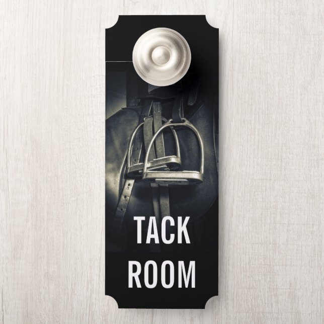 Stylish Silver Stirrups on English Riding Saddle Door Hanger (On Knob)