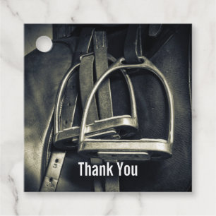Stylish Silver Stirrups on English Riding Saddle Favour Tags