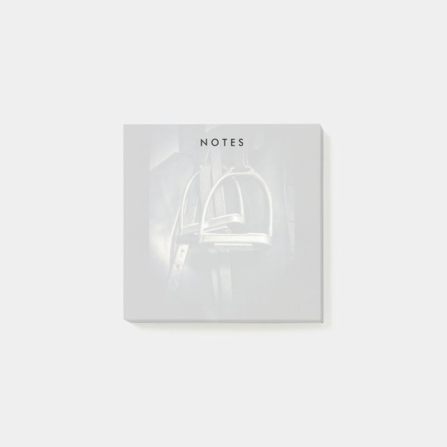 Stylish Silver Stirrups on English Riding Saddle Post-it Notes (Front)