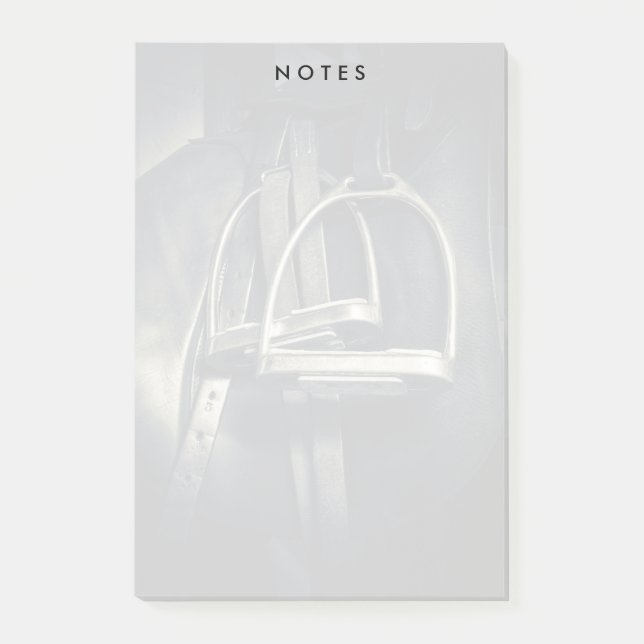 Stylish Silver Stirrups on English Riding Saddle Post-it Notes (Front)