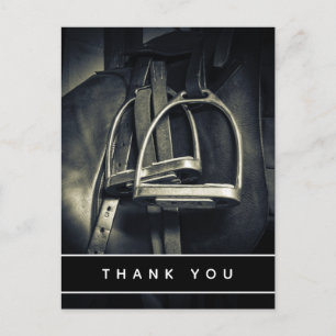 Stylish Silver Stirrups Thank You Postcard