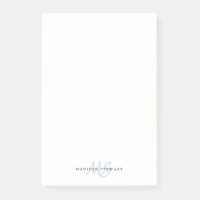 Stylish Silvery Grey Brush Script Monogram Cute