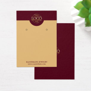 Stylish Simple Burgundy Red Jewelry Display Card