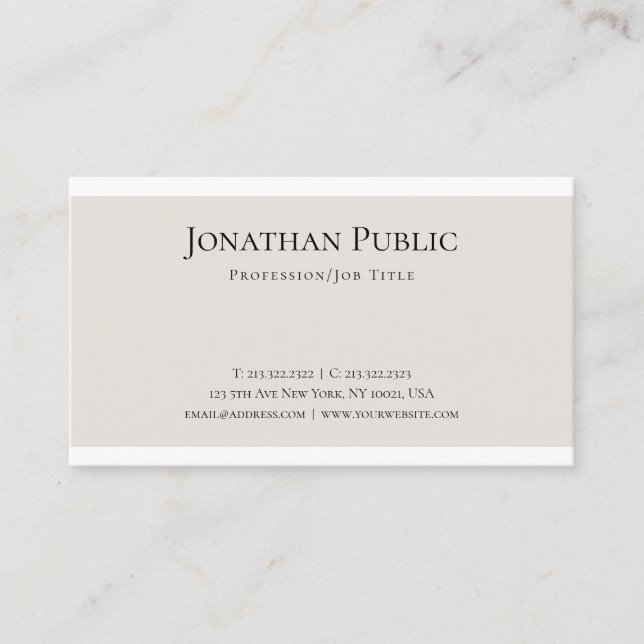 Stylish Simple Design Professional Plain Modern Business Card (Front)