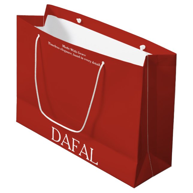 STYLISH SIMPLE ELEGANT MODERN CUSTOMIZED NAME LOGO LARGE GIFT BAG (Front Angled)