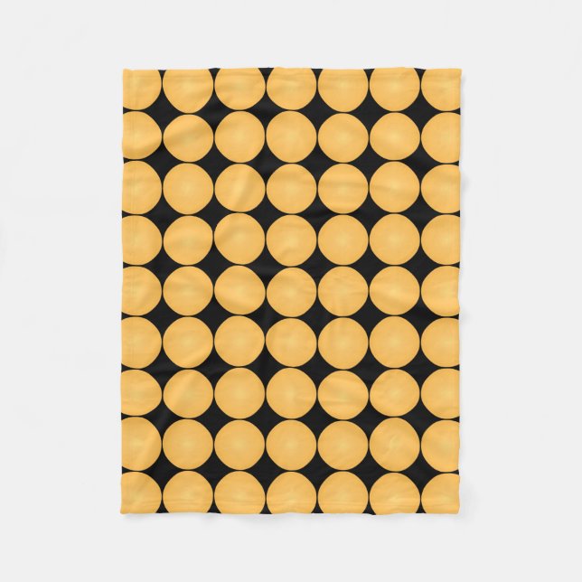 Stylish Simple Elegant Yellow Black Pattern Fleece Blanket (Front)