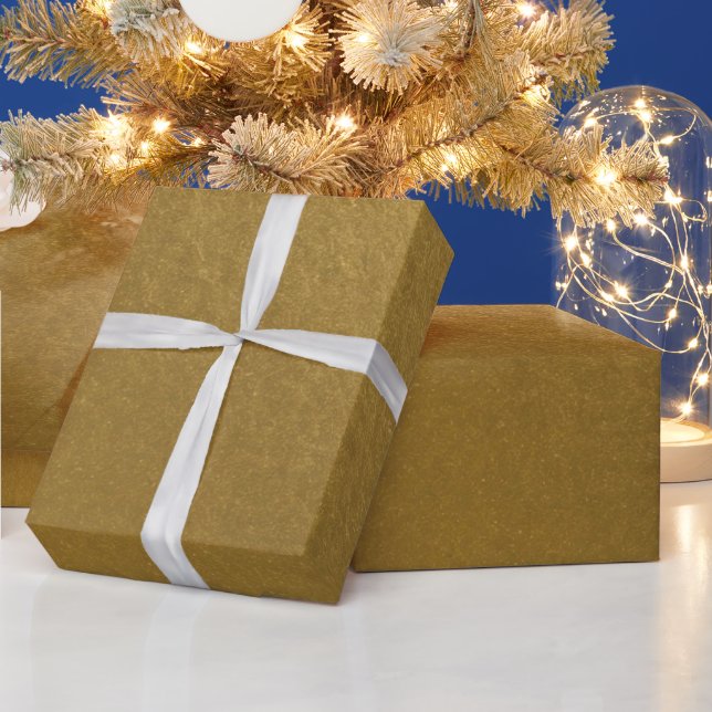 Stylish Simple Metallic Inspired Dark Gold Wrapping Paper (Holidays)