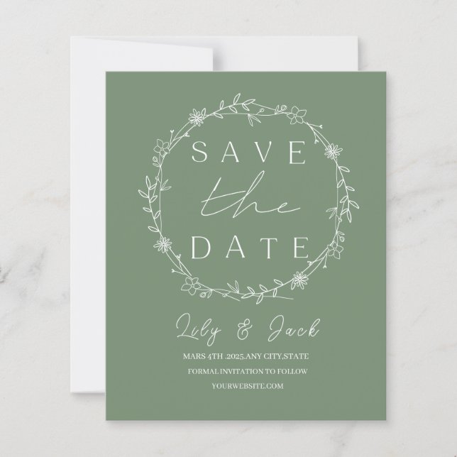 Stylish simple minimal Elegant modern sage green (Front)