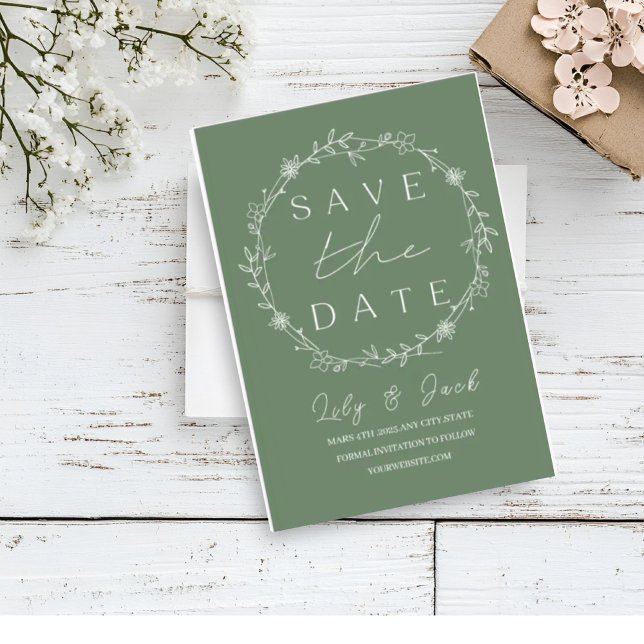 Stylish simple minimal Elegant modern sage green Table Number (Creator Uploaded)