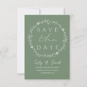 Stylish simple minimal Elegant modern sage green Thank You Card