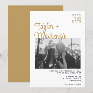 Stylish Simple Minimalist Personalised Wedding Save The Date