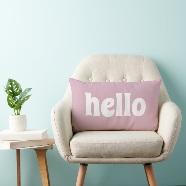 STYLISH SIMPLE MODERN CUSTOM HELLO PALE WINE LUMBAR CUSHION (Chair)