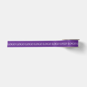 STYLISH SIMPLE MODERN CUSTOM NAME YOURLOGO PURPLE SATIN RIBBON