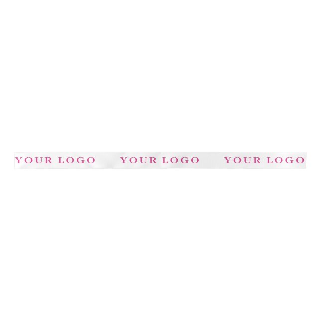 STYLISH SIMPLE MODERN CUSTOMIZED YOUR LOGO HERE  SATIN RIBBON (Front)