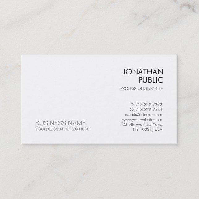 Stylish Simple Modern Elegant Company Template Business Card (Front)