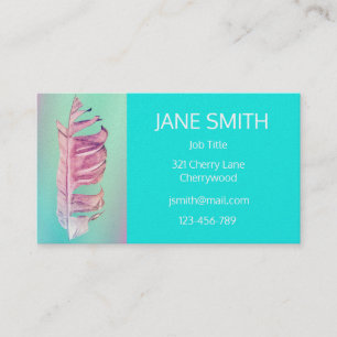 Stylish simple modern feather art customisable business card