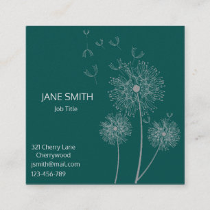 Stylish simple modern floral customisable square business card