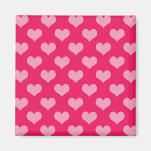 Stylish Simple Modern Magenta Pink Hearts Pattern Magnet