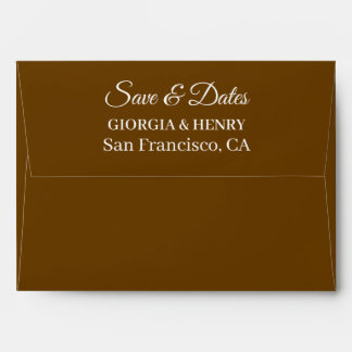 STYLISH SIMPLE MODERN MINIMLIST BROWN WEDDING ENVELOPE