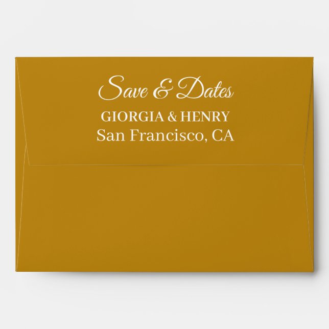 STYLISH SIMPLE MODERN MINIMLIST MUSTARD YELLOW ENVELOPE (Back (Top Flap))