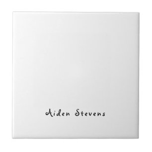 Stylish Simple Plain Black & White Minimalist Ceramic Tile