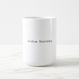 Stylish Simple Plain Black & White Minimalist Coffee Mug