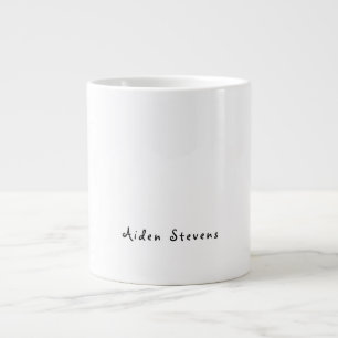 Stylish Simple Plain Black & White Minimalist Large Coffee Mug
