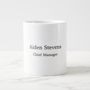 Stylish Simple Plain Black & White Minimalist Large Coffee Mug