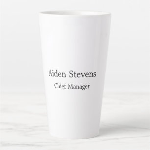 Stylish Simple Plain Black & White Minimalist Latte Mug