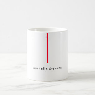 Stylish Simple Plain Black & White Red Minimalist Coffee Mug