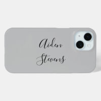Stylish Simple Plain Grey Minimalist Calligraphy
