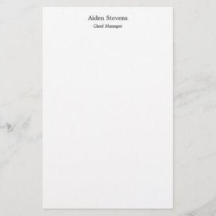 Stylish Simple Plain White Minimalist Stationery