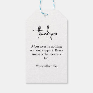 Stylish simple Script handmade by business Gift Tags