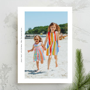 Stylish Simple Side Ways Christmas Photo Frame Holiday Card