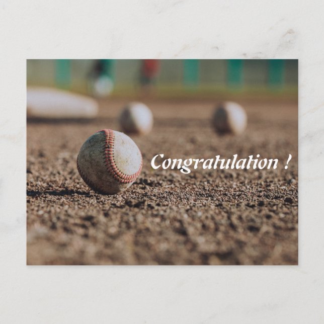 Stylish Simple Sporty congratulation postcard (Front)