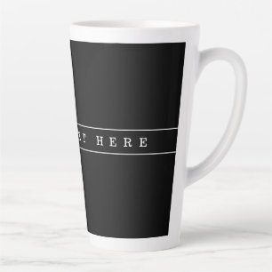 Stylish Simple Text & Thin Stripes Latte Mug