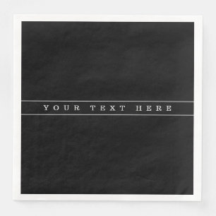 Stylish Simple Text & Thin Stripes Napkin