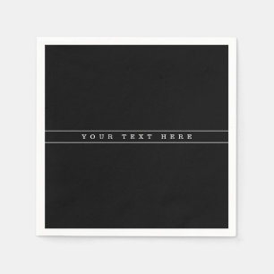 Stylish Simple Text & Thin Stripes Napkin