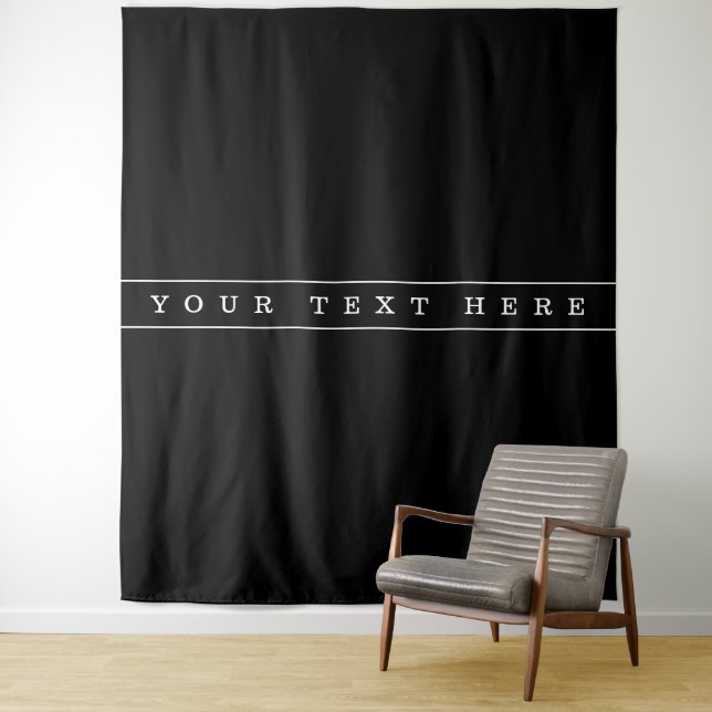 Stylish Simple Text & Thin Stripes Tapestry (In Situ)