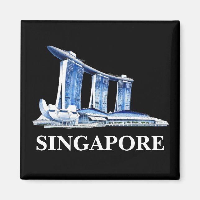 Stylish Singapore Travel Magnet (Front)