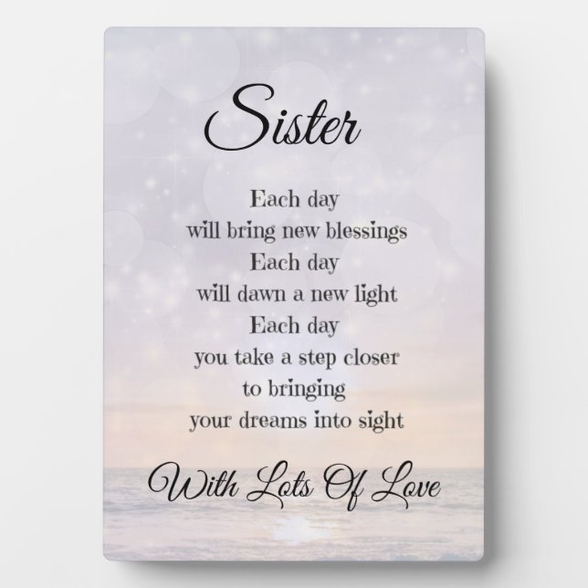 Stylish Sister Love and Encouragement gift Plaque (Front)