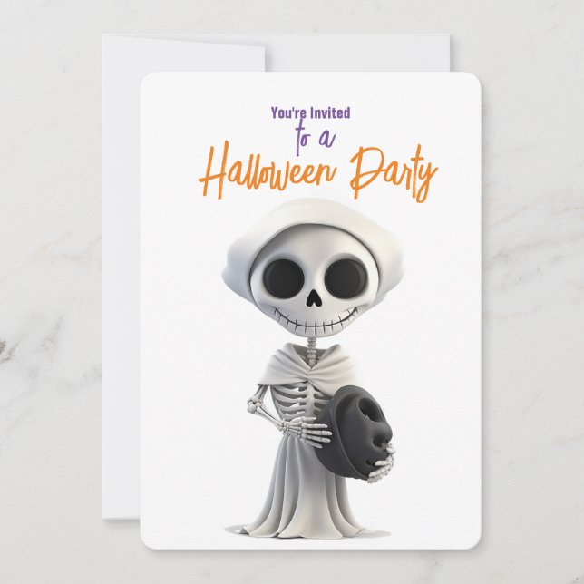 STYLISH SKELETON HALLOWEEN PARTY INVITATION (Front)