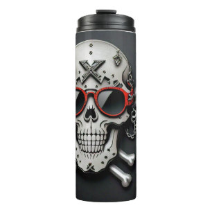 "Stylish Skull Illustration" Thermal Tumbler