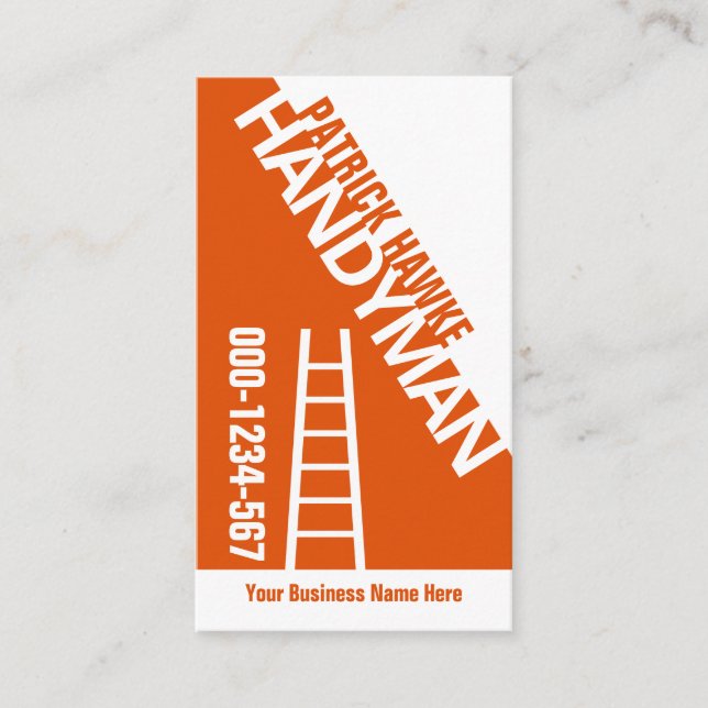 Stylish Slanting Handyman Ladder  Business Card (Front)